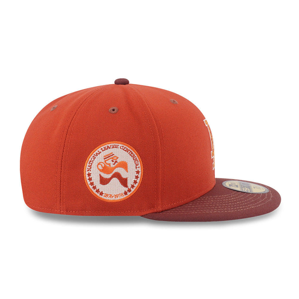 New Era Los Angeles Dodgers Cooperstown 5950 Pack Fall Park Deep Auburn Warm Flame 59FIFTY Fitted Cap