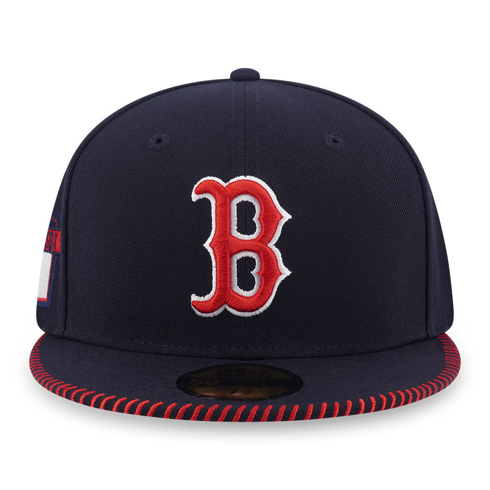 New Era Boston Red Sox 5950 Pack Baseball Stitching Navy 59FIFTY Fitted Cap