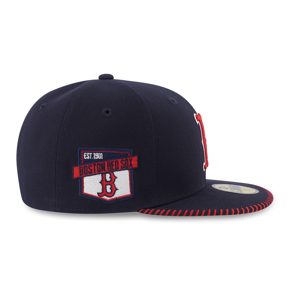 New Era Boston Red Sox 5950 Pack Baseball Stitching Navy 59FIFTY Fitted Cap