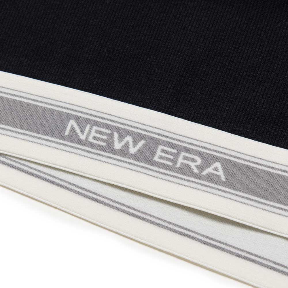 New Era Womens Jacquard Black Crop Rip Long Sleeve T-Shirt