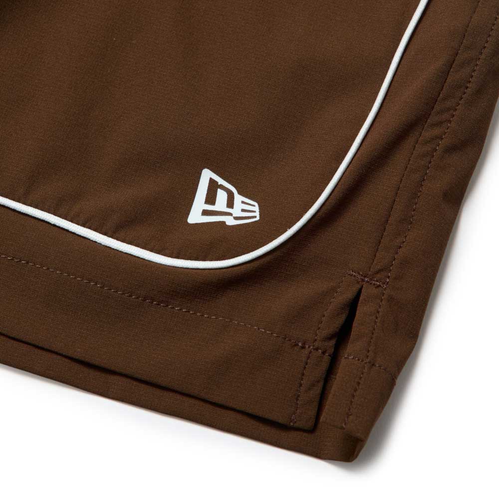 New Era Wordmark Logo Performance Brown Womens Active Shorts