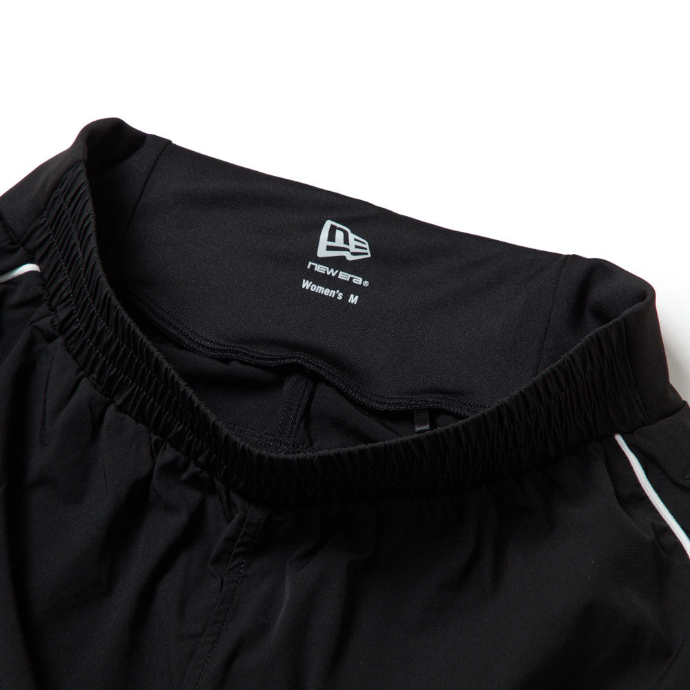 New Era Wordmark Logo Performance Black Womens Active Shorts