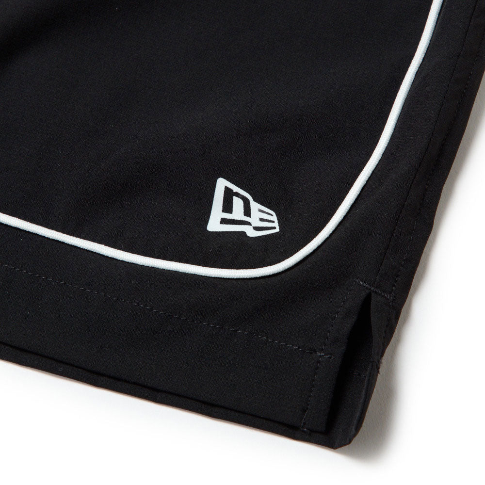 New Era Wordmark Logo Performance Black Womens Active Shorts