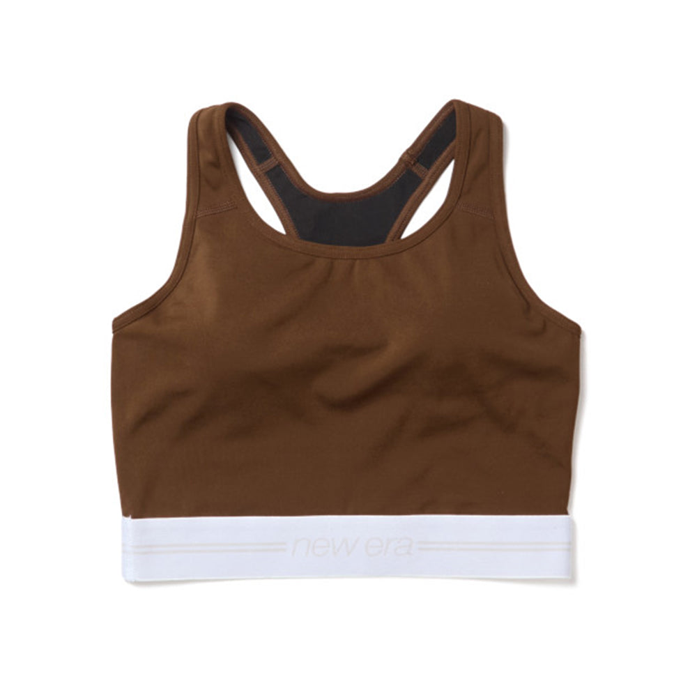 New Era Wordmark Logo Performance Brown Women Bra Top