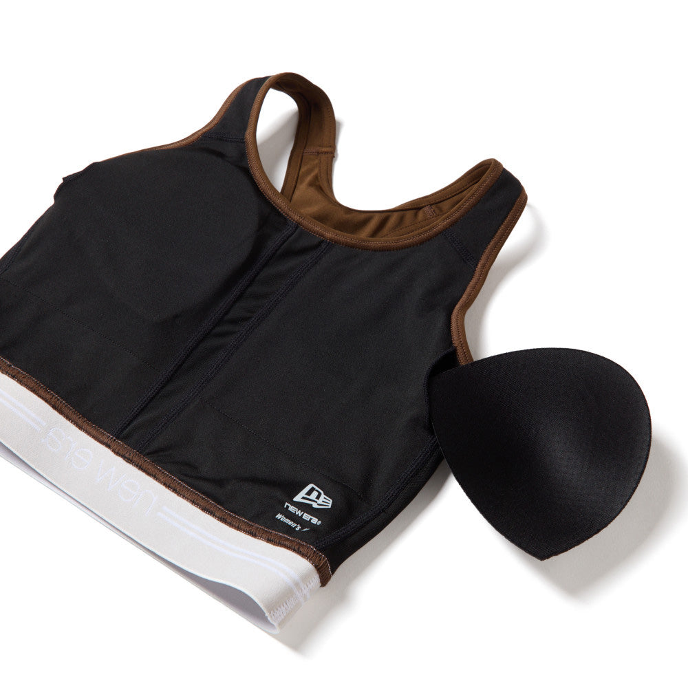 New Era Wordmark Logo Performance Brown Women Bra Top