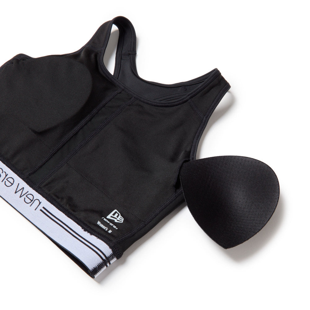 New Era Wordmark Logo Performance Black Women Bra Top