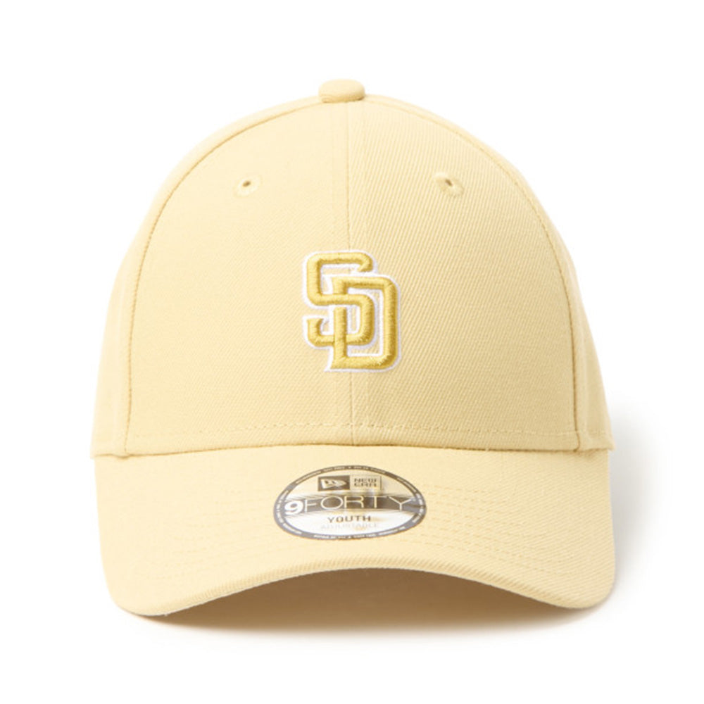 New Era San Diego Padres Midsize Logo Gold Youth 9FORTY Adjustable Cap