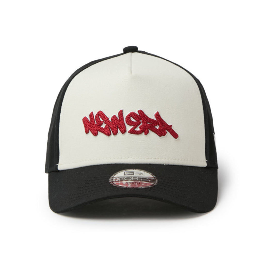 New Era Tagging Logo Black Chrome White 261 Youth 9FORTY A-Frame Adjustable Cap