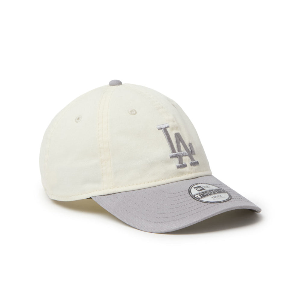 New Era Los Angeles Dodgers Two Tone White Gray Youth 9TWENTY Adjustable Cap