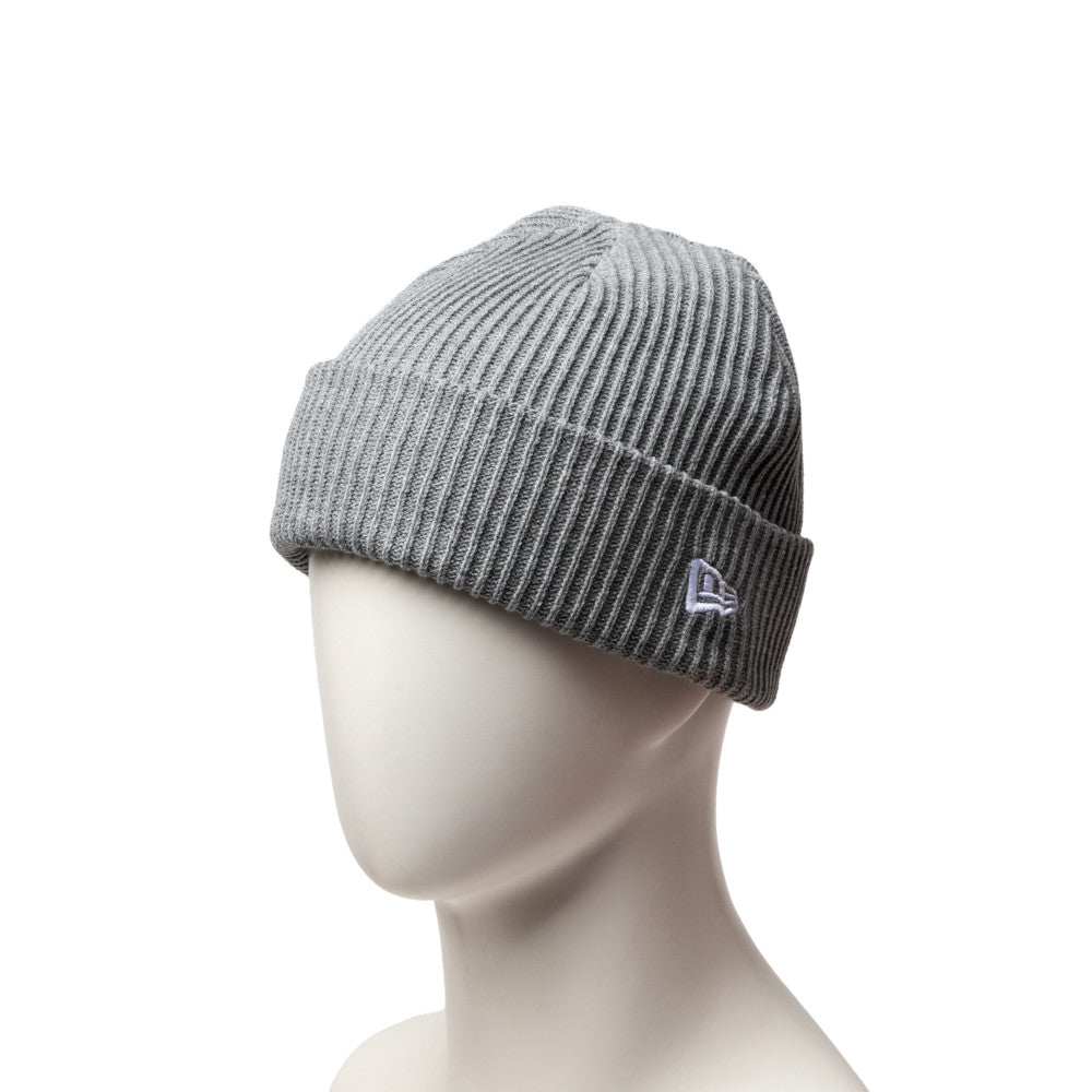 New Flag Logo Heather Grey Rib Cuff Knit Beanie