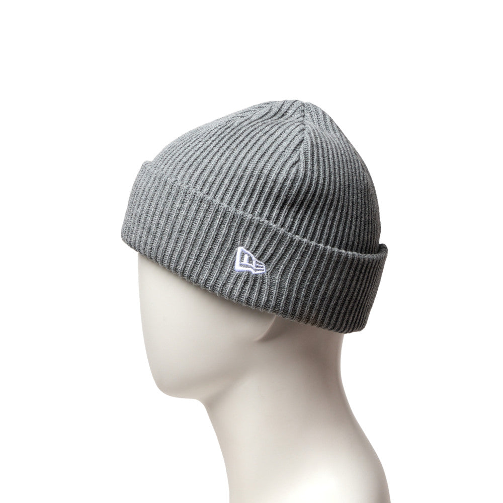New Flag Logo Heather Grey Rib Cuff Knit Beanie