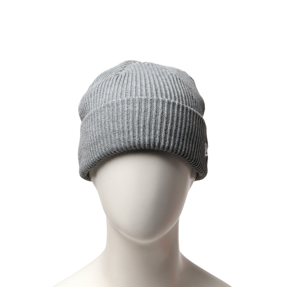 New Flag Logo Heather Grey Rib Cuff Knit Beanie