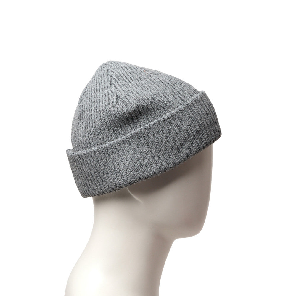 New Flag Logo Heather Grey Rib Cuff Knit Beanie