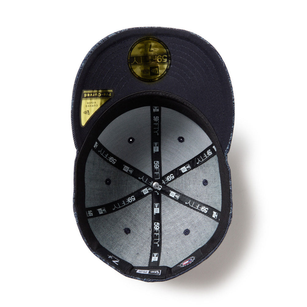 New Era New York Yankees Laser Burn Out Denim Navy 59FIFTY Pre-Curved Fitted Cap