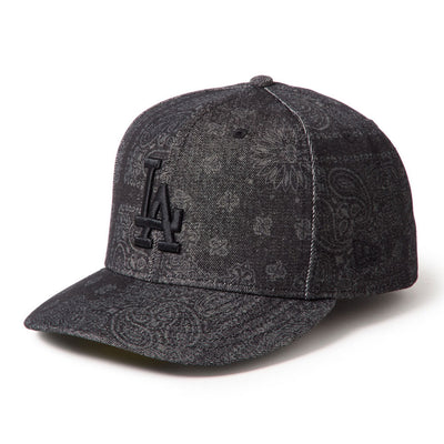 New Era Los Angeles Dodgers Laser Burn Out Denim Black 59FIFTY Pre-Curved Fitted Cap