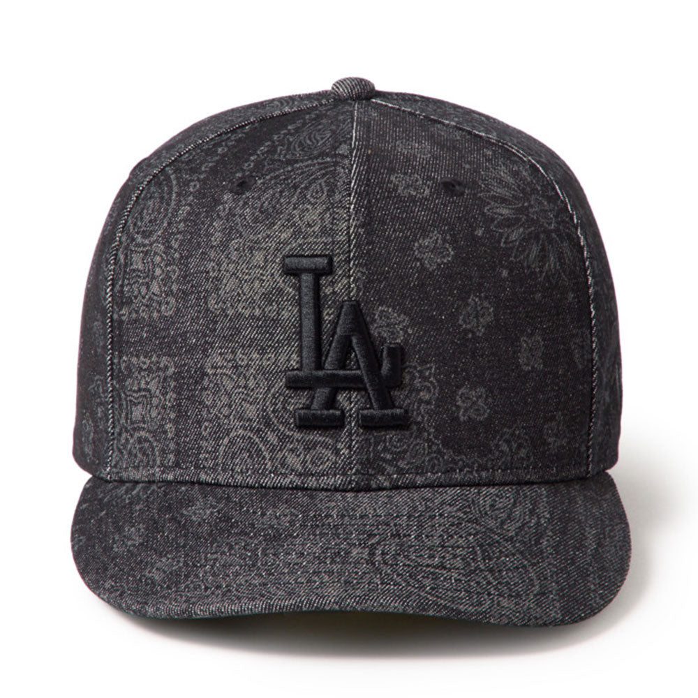 New Era Los Angeles Dodgers Laser Burn Out Denim Black 59FIFTY Pre-Curved Fitted Cap