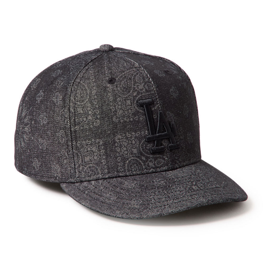 New Era Los Angeles Dodgers Laser Burn Out Denim Black 59FIFTY Pre-Curved Fitted Cap