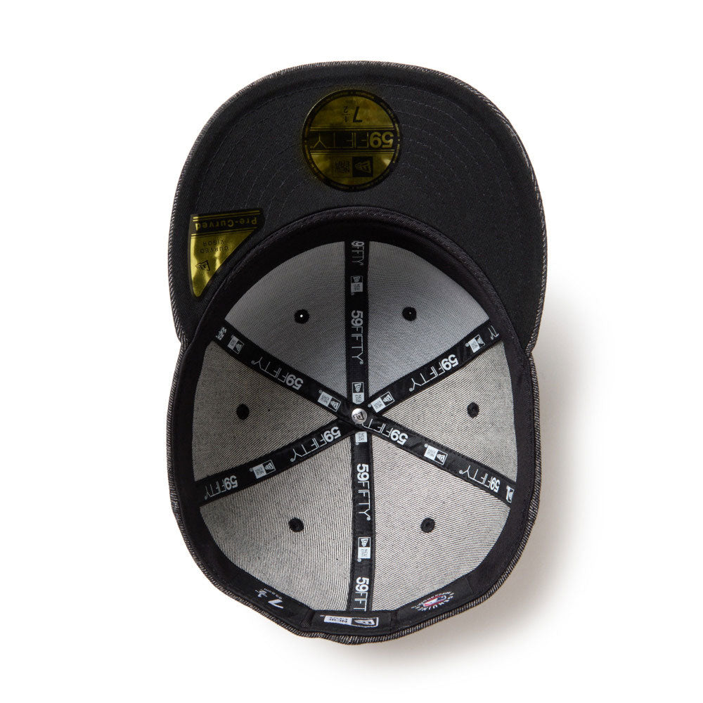 New Era Los Angeles Dodgers Laser Burn Out Denim Black 59FIFTY Pre-Curved Fitted Cap
