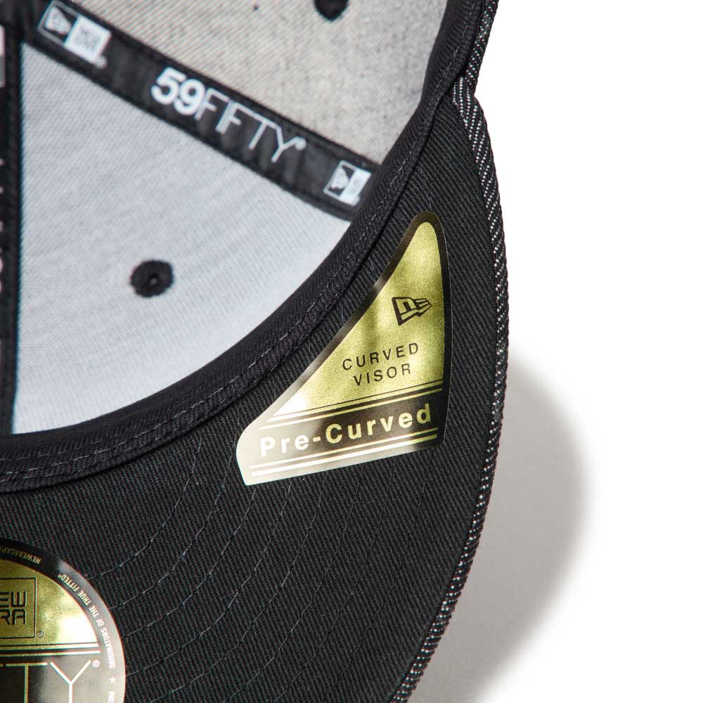 New Era Los Angeles Dodgers Laser Burn Out Denim Black 59FIFTY Pre-Curved Fitted Cap