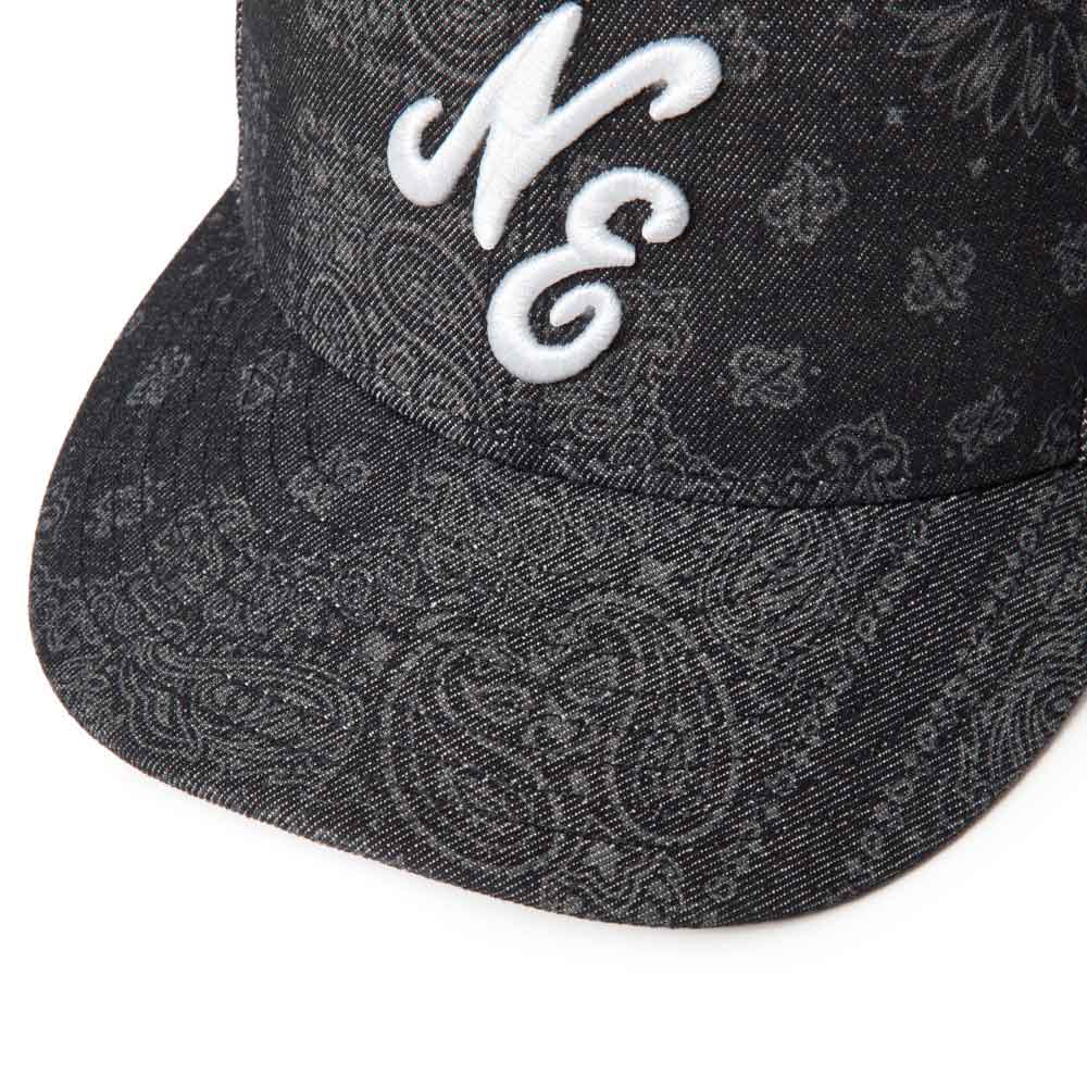 New Era NE Script Laser Burn Out Denim Black 59FIFTY Pre-Curved Fitted Cap