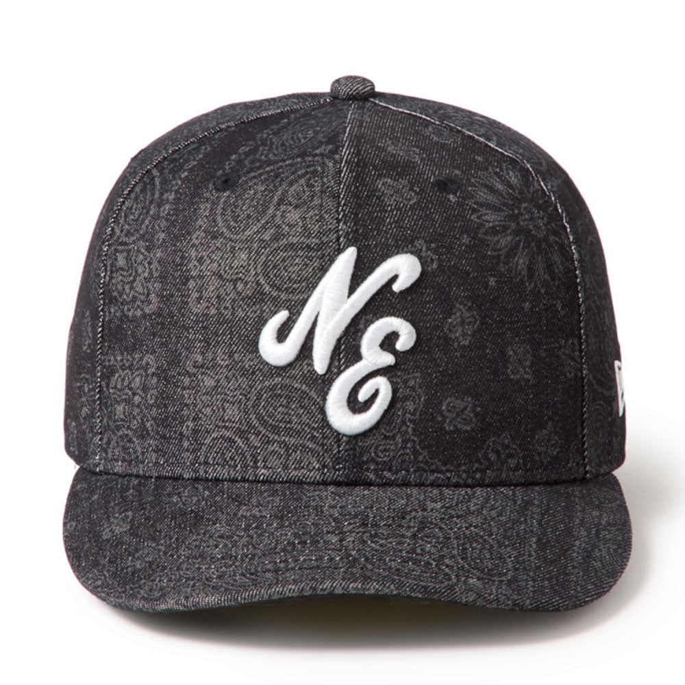 New Era NE Script Laser Burn Out Denim Black 59FIFTY Pre-Curved Fitted Cap
