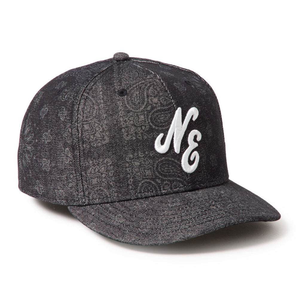 New Era NE Script Laser Burn Out Denim Black 59FIFTY Pre-Curved Fitted Cap