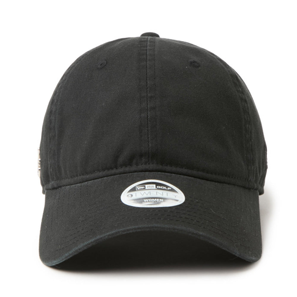 New Era Script Logo Metal Logo Black Women 9TWENTY Adjustable Cap