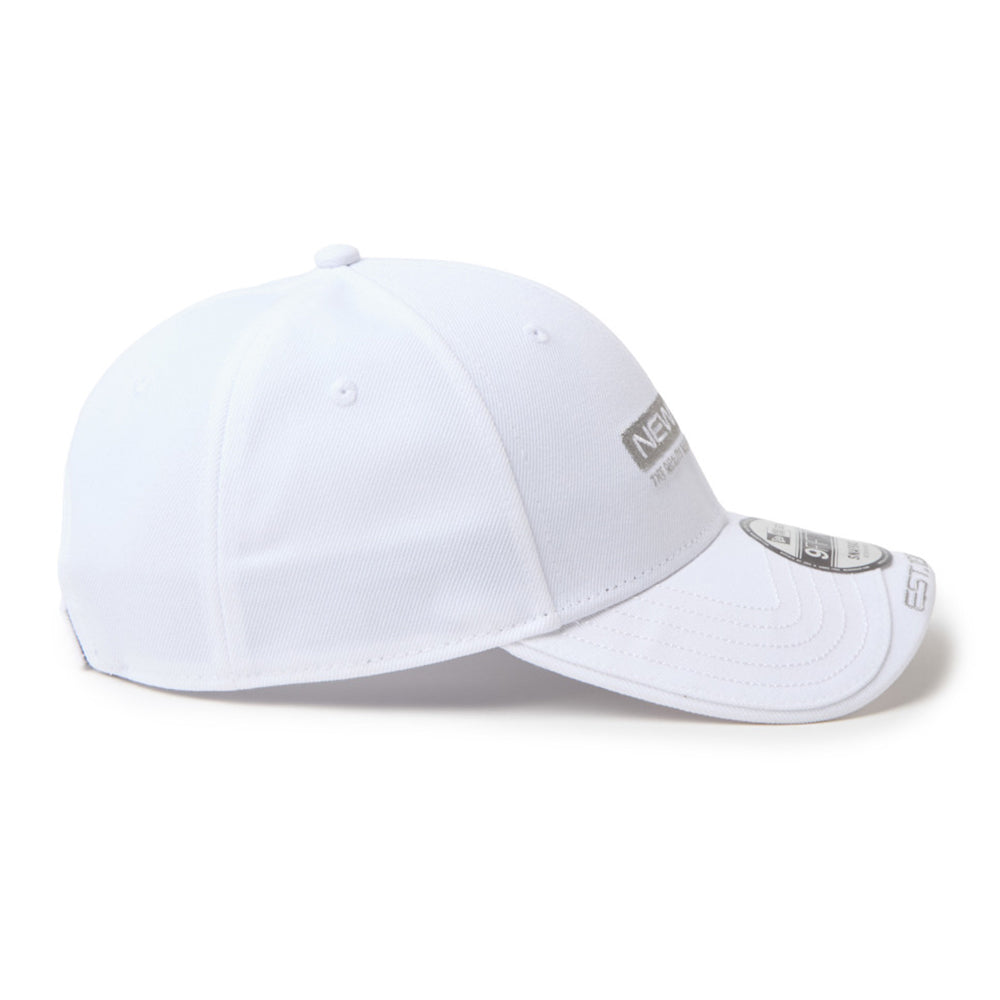 New Era Golf Layered Visor Bar Logo White 9FORTY Adjustable Cap