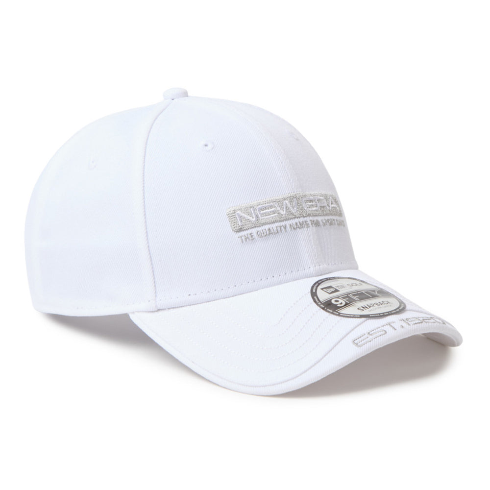 New Era Golf Layered Visor Bar Logo White 9FORTY Adjustable Cap