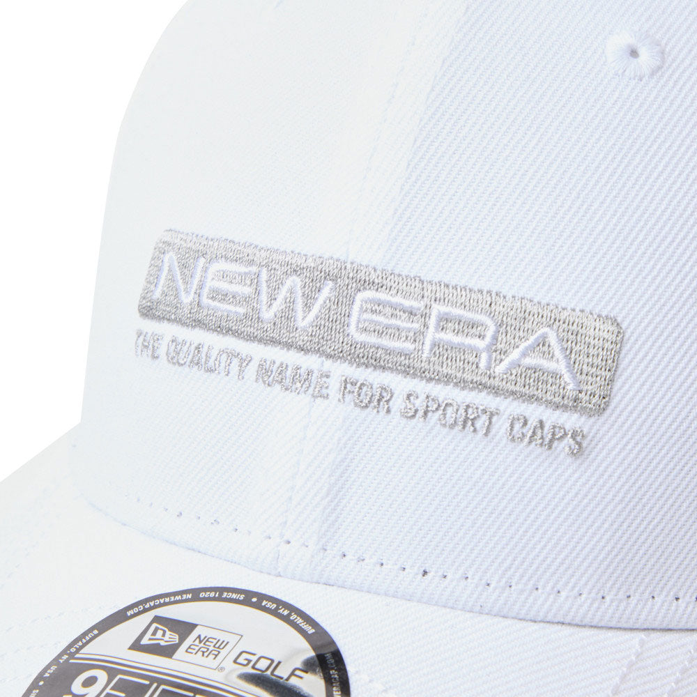 New Era Golf Layered Visor Bar Logo White 9FORTY Adjustable Cap