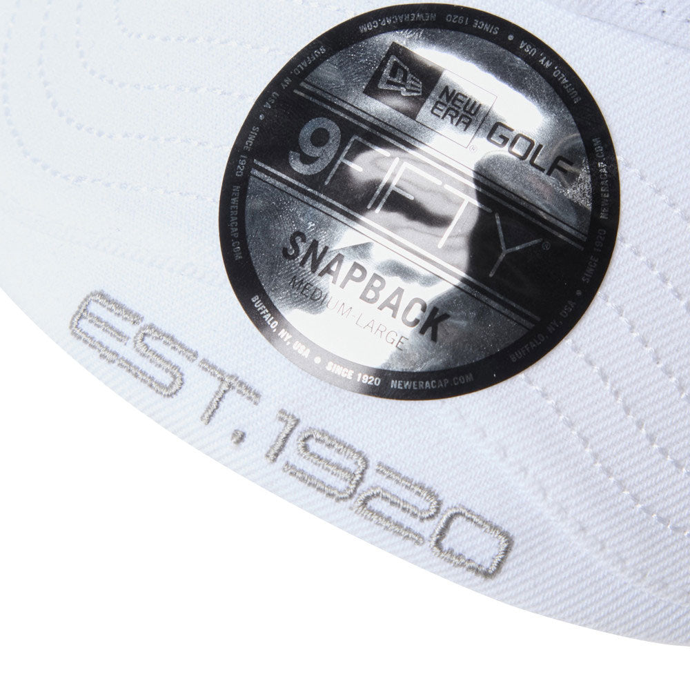 New Era Golf Layered Visor Bar Logo White 9FORTY Adjustable Cap