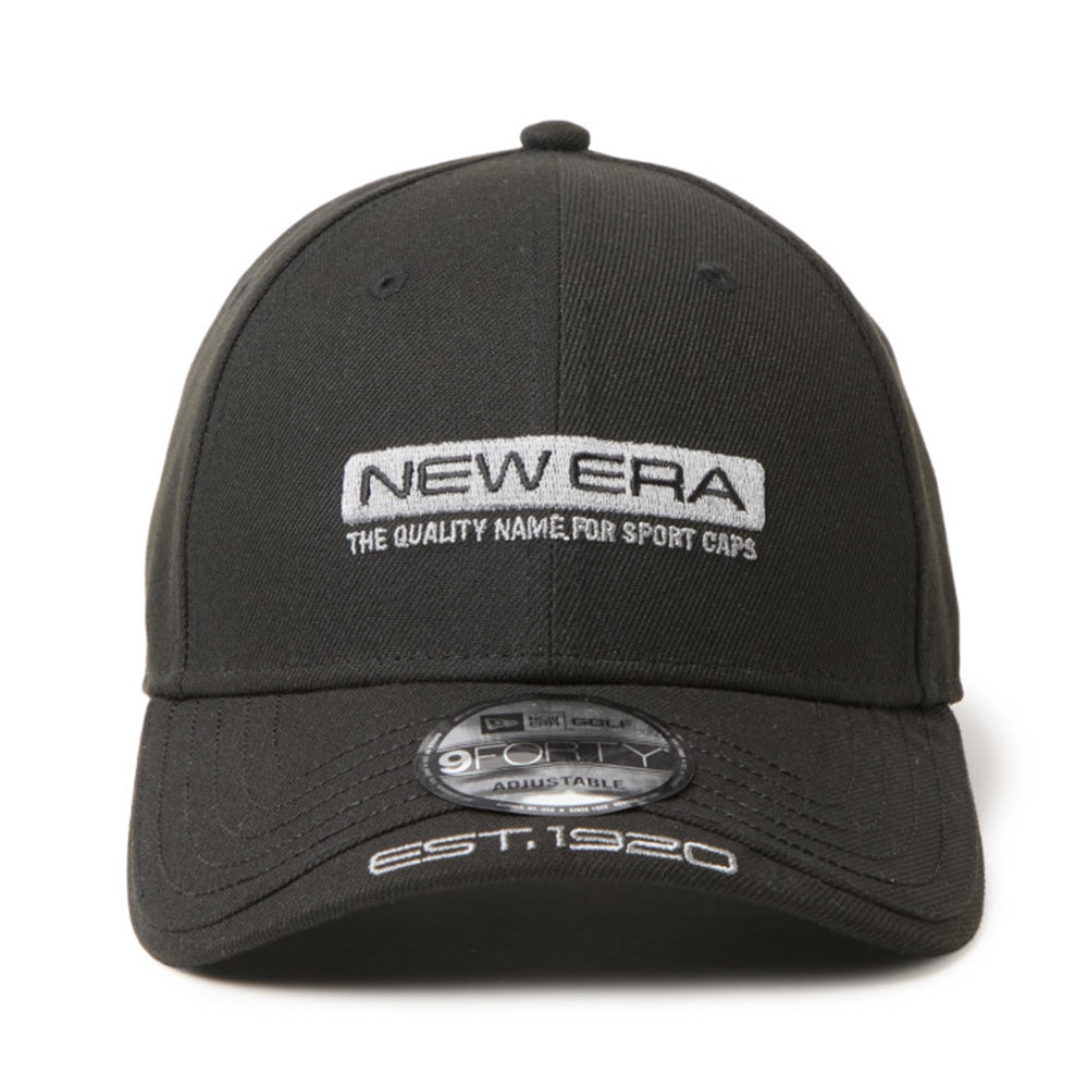 New Era Golf Layered Visor Bar Logo Black 9FORTY Adjustable Cap