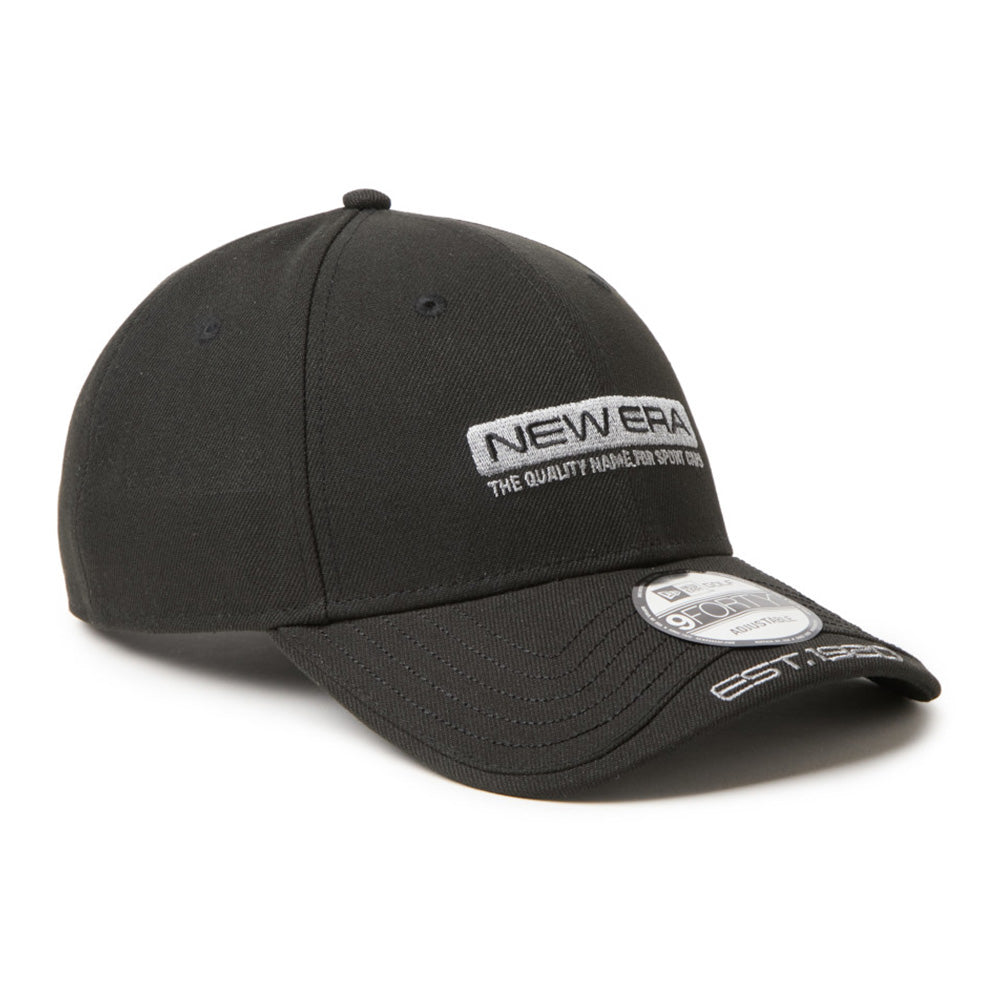 New Era Golf Layered Visor Bar Logo Black 9FORTY Adjustable Cap