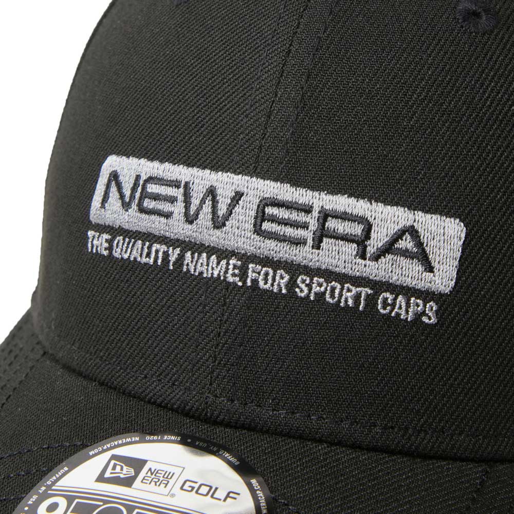 New Era Golf Layered Visor Bar Logo Black 9FORTY Adjustable Cap