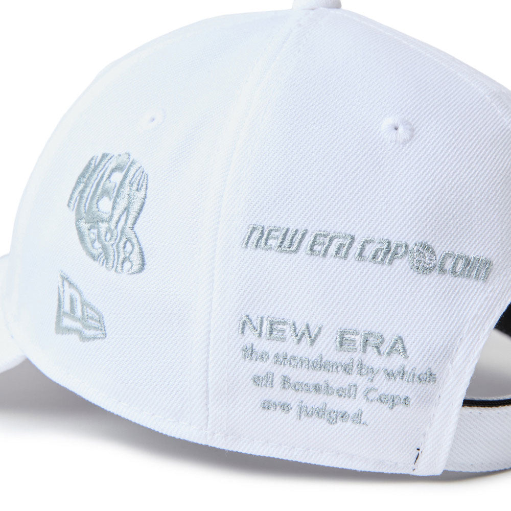 New Era Wordmark Golf Archive Logo White Gray 9FORTY Velcro Strap Adjustable Cap