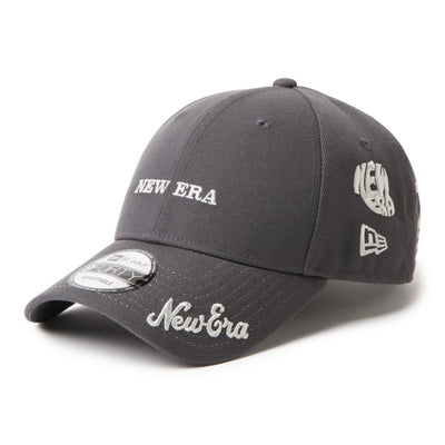 New Era Wordmark Golf Archive Logo Graphite 9FORTY Velcro Strap Adjustable Cap