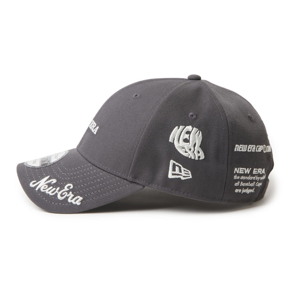 New Era Wordmark Golf Archive Logo Graphite 9FORTY Velcro Strap Adjustable Cap