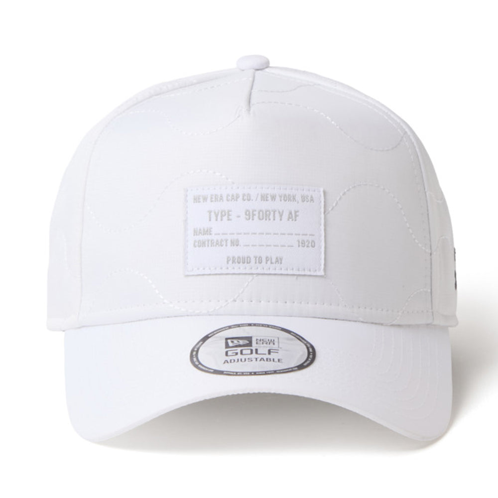 New Era Golf Quilting Woven Label White 9FORTY A-Frame Adjustable Cap