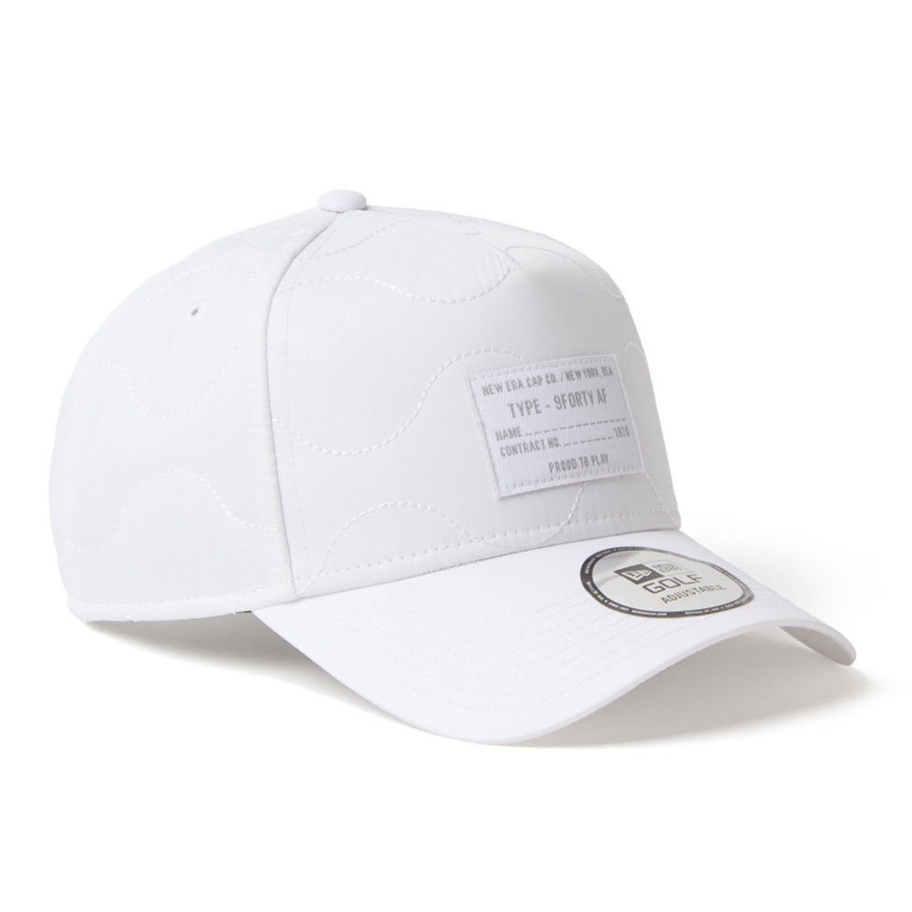 New Era Golf Quilting Woven Label White 9FORTY A-Frame Adjustable Cap