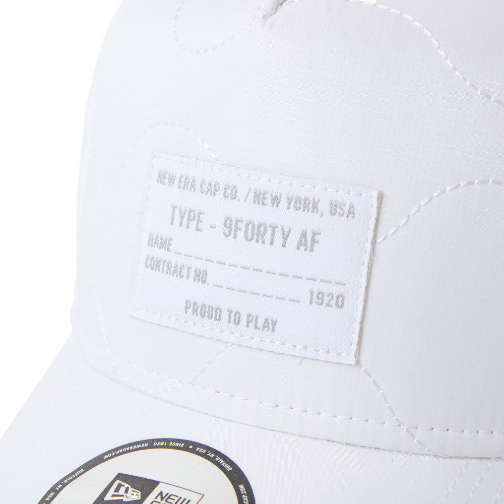 New Era Golf Quilting Woven Label White 9FORTY A-Frame Adjustable Cap
