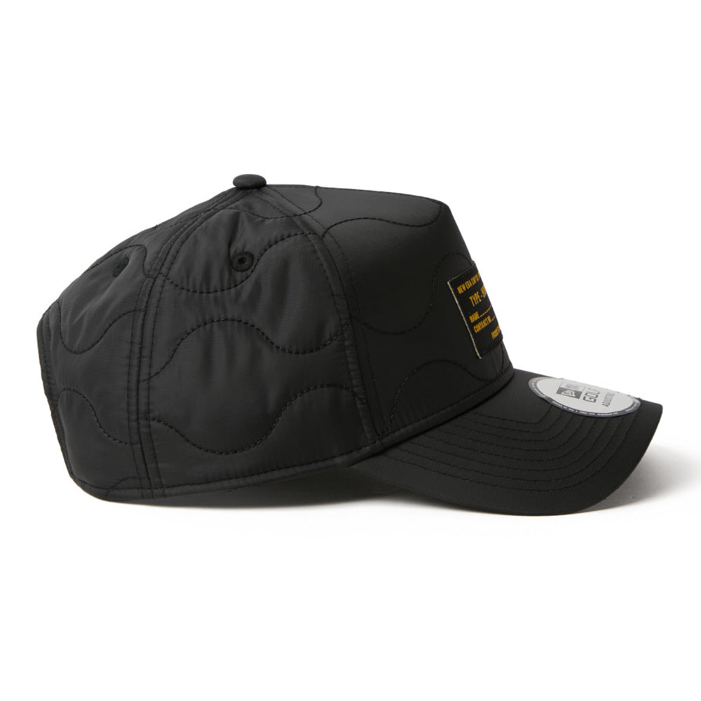 New Era Golf Quilting Woven Label Black 9FORTY A-Frame Adjustable Cap