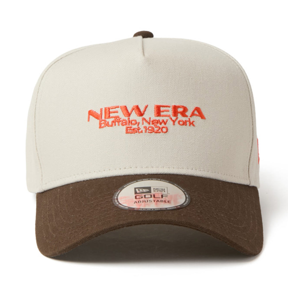 New Era Golf Wordmark Logo Duck Two Tone Stone Walnut 9FORTY A-Frame Adjustable Cap