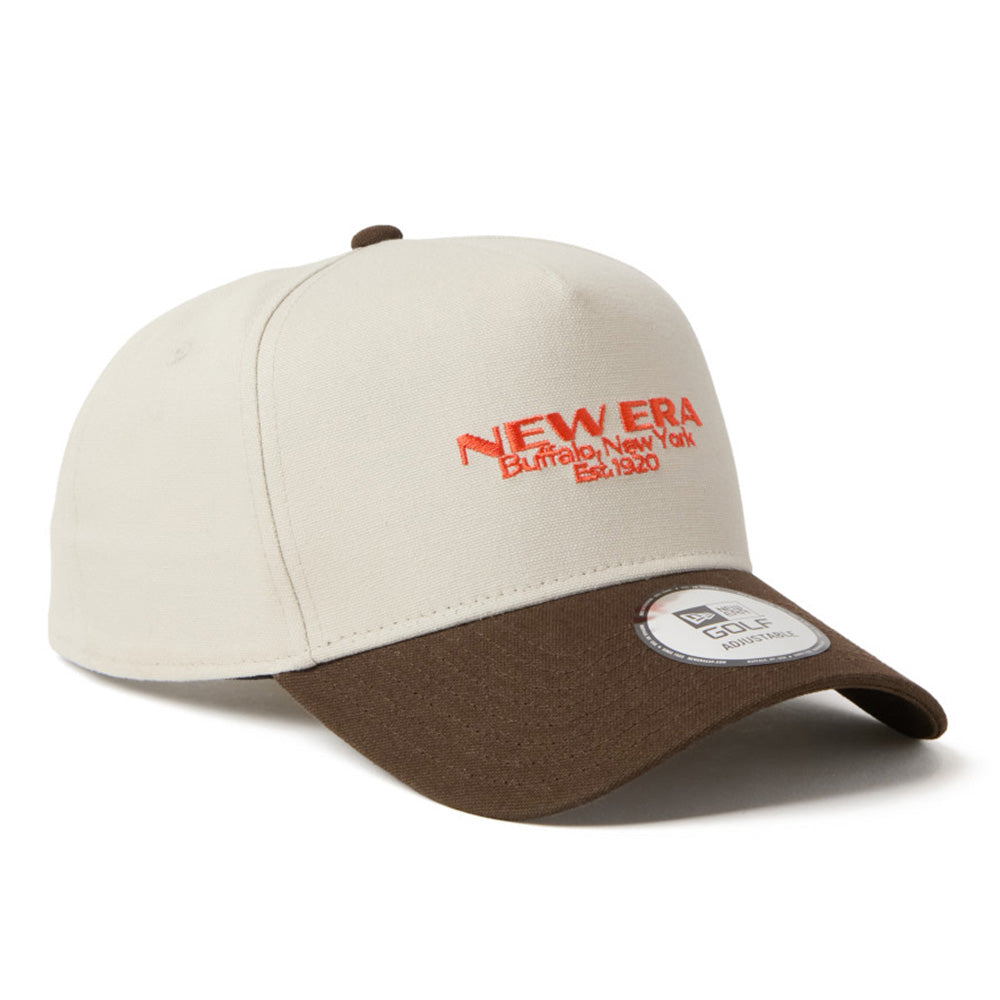 New Era Golf Wordmark Logo Duck Two Tone Stone Walnut 9FORTY A-Frame Adjustable Cap