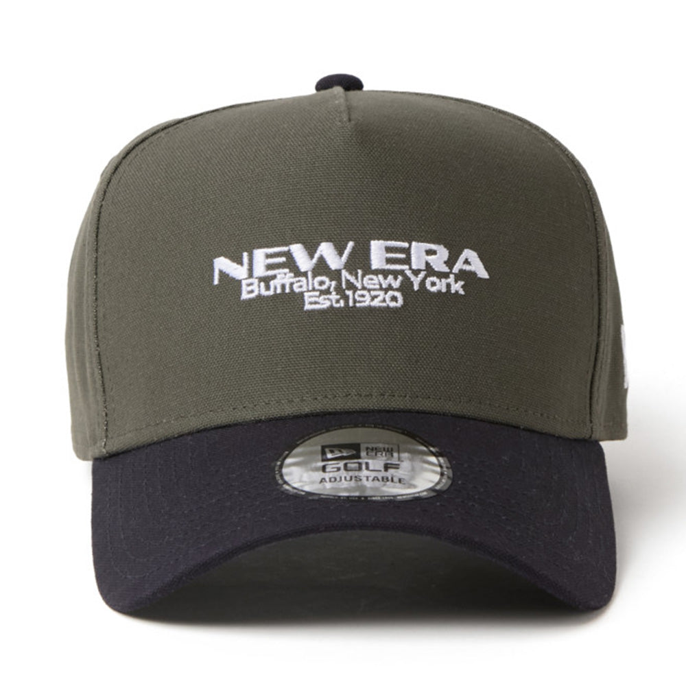 New Era Golf Wordmark Logo Duck Two Tone Moss Navy 9FORTY A-Frame Adjustable Cap