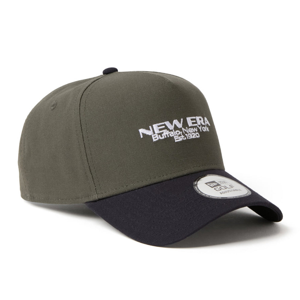 New Era Golf Wordmark Logo Duck Two Tone Moss Navy 9FORTY A-Frame Adjustable Cap