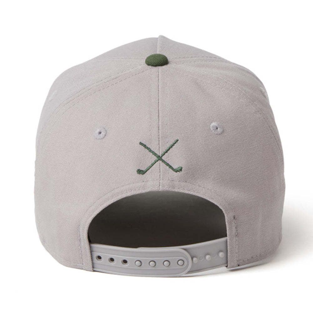 New Era Golf Wordmark Logo Duck Two Tone Grey Green 9FORTY A-Frame Adjustable Cap