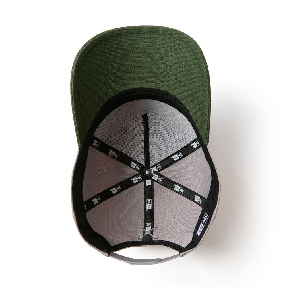 New Era Golf Wordmark Logo Duck Two Tone Grey Green 9FORTY A-Frame Adjustable Cap