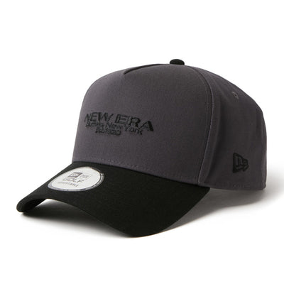 New Era Golf Wordmark Logo Duck Two Tone Grey Black 9FORTY A-Frame Adjustable Cap
