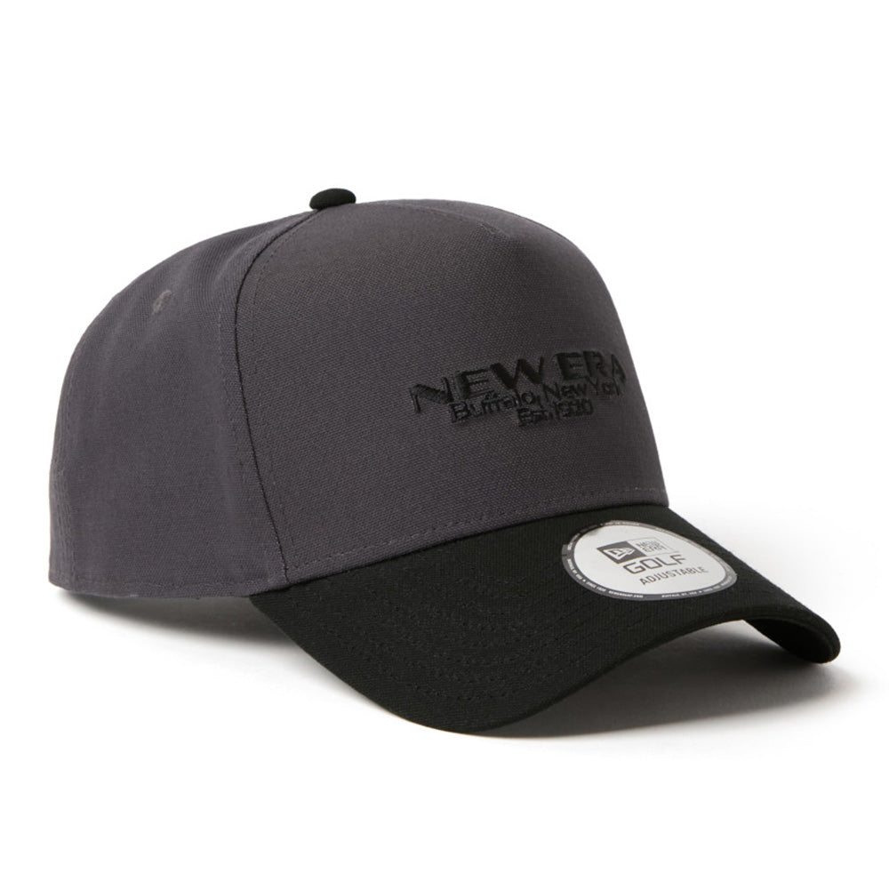 New Era Golf Wordmark Logo Duck Two Tone Grey Black 9FORTY A-Frame Adjustable Cap