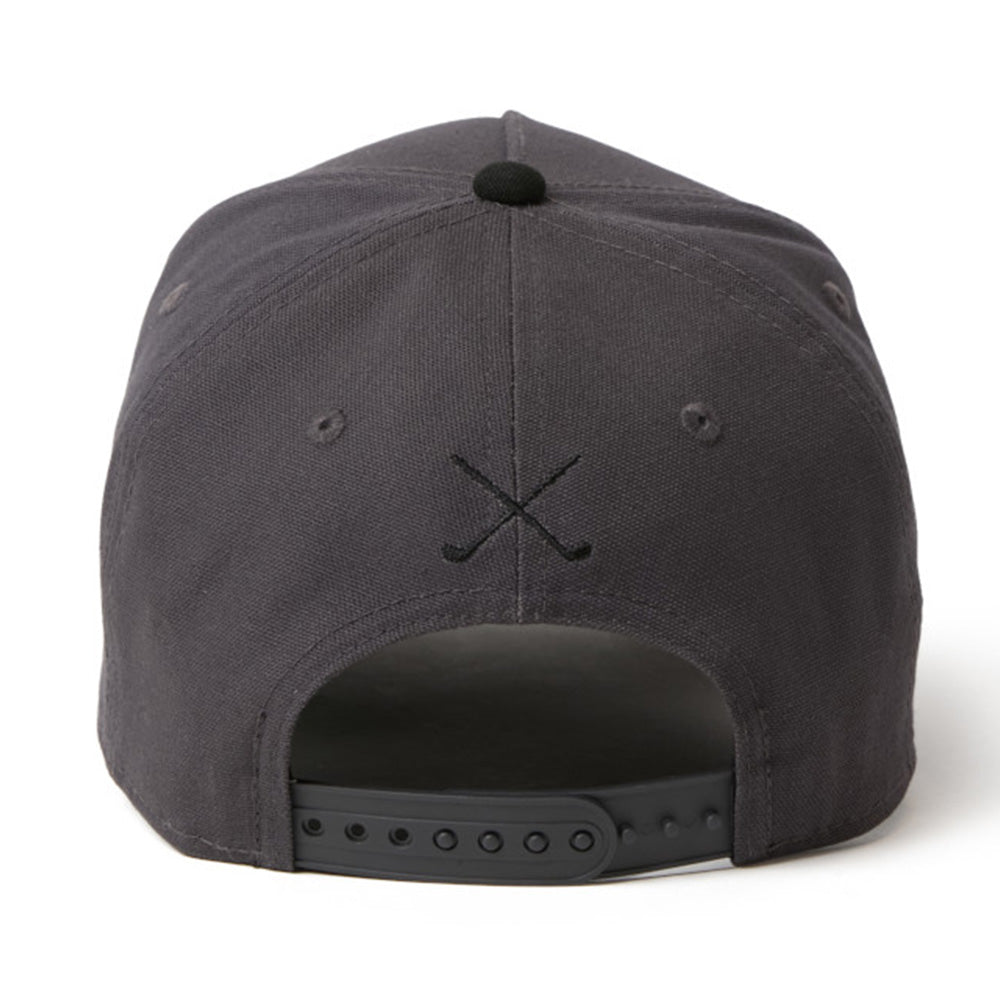 New Era Golf Wordmark Logo Duck Two Tone Grey Black 9FORTY A-Frame Adjustable Cap